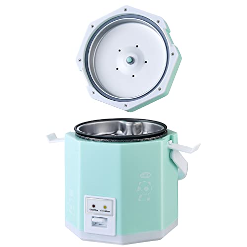 CMCNCBC Mini Rice Cooker, Electric Lunch Box, Travel Rice Cooker Small, Portable Rice Cooker, Removable Non-stick Pot, Keep Warm Function, Suitable For 1-2 People - For Cooking Soup, Rice, Stews, Grains & Oatmeal