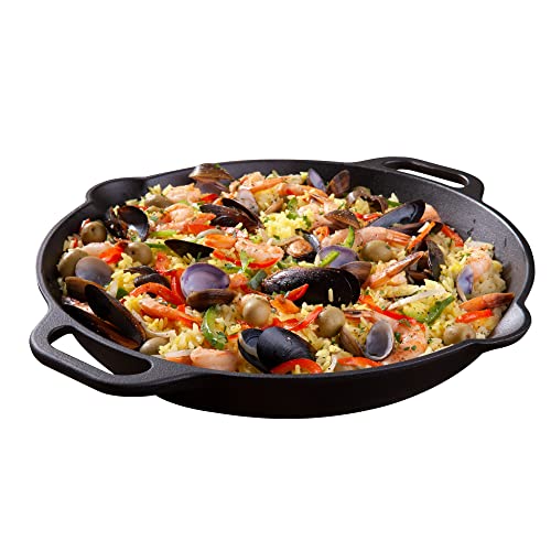 Victoria 13-Inch Cast-Iron Round Skillet with Double Loop Handles, Made in Colombia