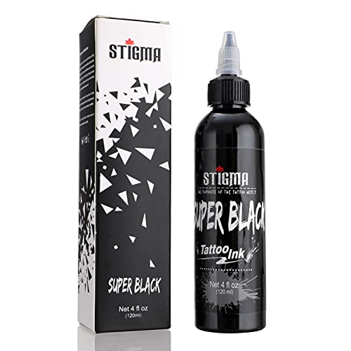 STIGMA Tattoo Ink Black 4 OZ 120ml Lining Black, USA Standard Tattoo Pigment Super Black Color Evenly Vibrant and Bright