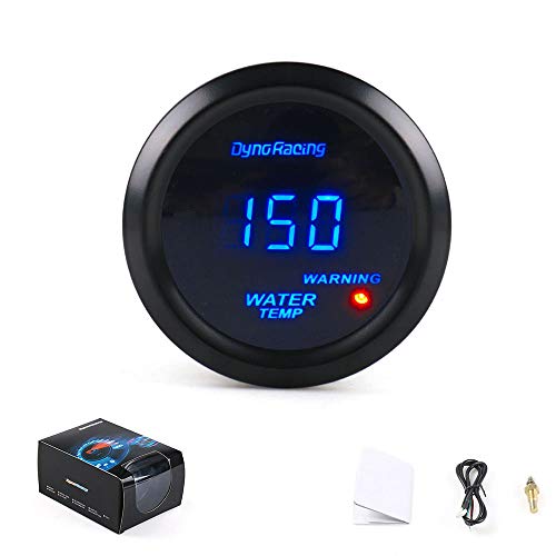 Dyno Racing Water Temp Gauge 2" 52mm Digital Water Temperature Gauge Blue led Car Gauge car Meter with Sensor