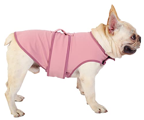 SyChien Dog Thunder Jacket Calming Anxiety Relief Shirt,Thunder Vest for Medium boy Girl Dogs French Bulldog,Pink M