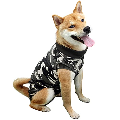 Coppthinktu Dog Recovery Suit for Abdominal Wounds or Skin Wound, Breathable Dog Surgery Recovery Suit for Dogs, E-Collar Alternative After Surgery Wear Anti Licking Wounds Suit for Small/Medium Dogs