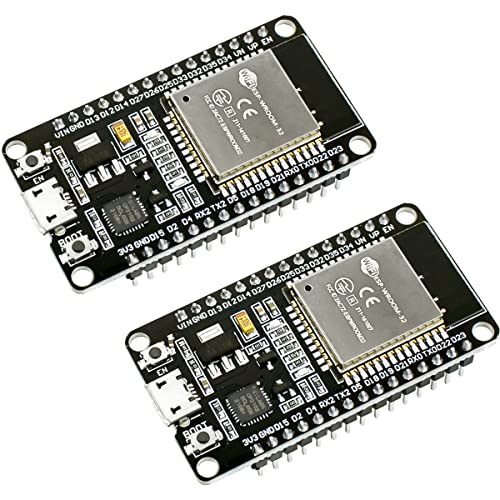 Hosyond 2Pack ESP-WROOM-32 ESP32 Development Board WiFi + Bluetooth CP2102 Dual Core 2.4Ghz Microcontroller Compatible with Arduino