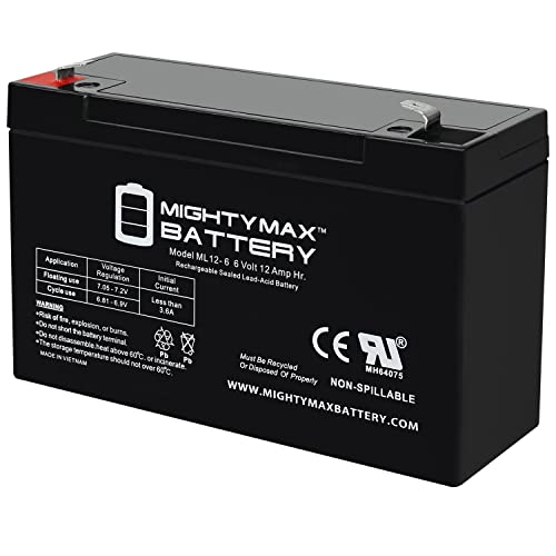 ML12-6F2 - 6 Volt 12 AH, F2 Terminal, Rechargeable SLA AGM Battery