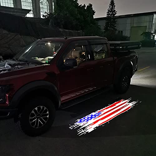 Rearview Mirror Welcome Lights Courtesy Puddle Light Projection Radium Spot Light Fit for 2015-2020(13thgen) Ford F150 Series (3. Creative Star Bar Pattern)