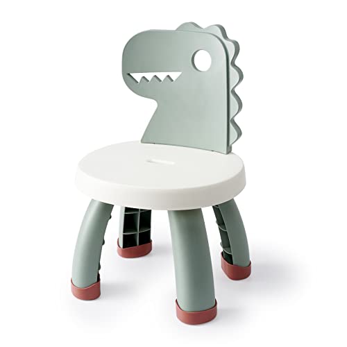 Toddler Chair,Plastic Kids Dino Chair,Sturdy Durable and Lightweight Toddler's Activity Chairs,Anti-Slip Ergonomic Design Kids Step Stool,Indoor or Outdoor Use for Boys Girls Aged 2+ (Green)