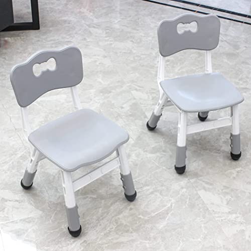 Adjustable Kid Chairs Indoor 3 Level Adjustable Suitable for Children Age 2-6. Maximum Load-Bearing 220LBS Suitable for Family Classroom and Nursery Child Seat Set (2-Pack-Grey)