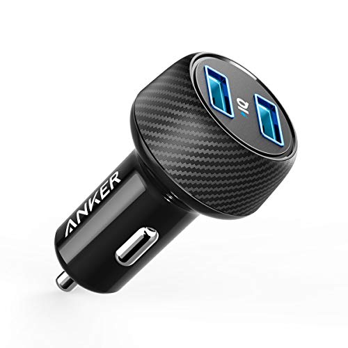 Anker 24W 4.8A Car Charger, 2-Port Ultra-Compact PowerDrive 2 Elite with PowerIQ Technology and LED for iPhone XS/Max/XR/X/8/7/6/Plus, iPad Pro/Air/Mini, Galaxy Note/S Series, LG, Nexus, HTC, and More