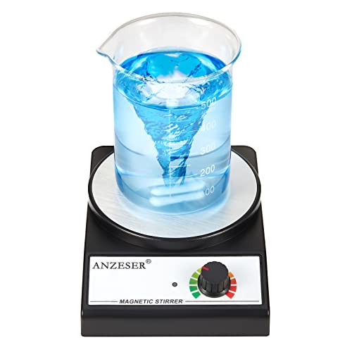 ANZESER Magnetic Stirrer Magnetic Stir Plate 3000RPM Lab Stirrers with Stir Bar Max Stirring Capacity 3000mL Magnetic Mixer (No Heating)