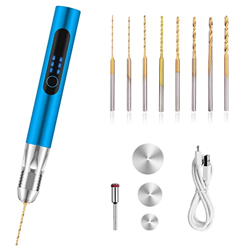 3-Speed Cordless Mini Drill Pen With 8 Small Drill Bits,Rechargeable Electric Hand Drill Pin Vise,Resin Drill Kit For Jewelry Making,Resin,Plastic,Wood,Keychains DIY