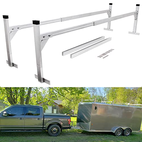 ELITEWILL Adjustable Trailer Ladder Rack Aluminum Trailer Ladder Roof Rack for Enclosed Trailers and Open Trailers