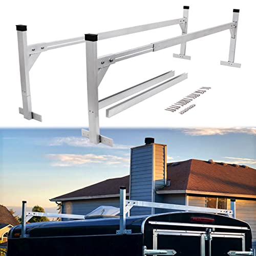 Lonwin Adjustable Aluminum Trailer Ladder Rack fit for Enclosed Trailers