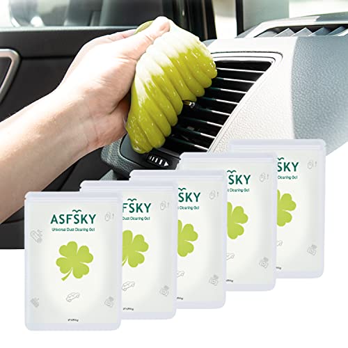 ASFSKY Car Cleaning Gel for Car Detailing Car Cleaning Gel Putty Reusable Keyboard Cleaner Gel Cleaning Gel Slime for Car Keyboard Cleaning Dust Cleaning Gel 5 Pack (Yellow)