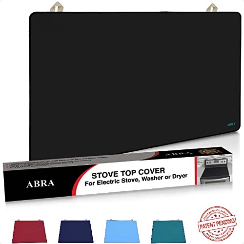 Abra Stove Top Covers for Electric Stove Top | Glass Stove Top Cover | Thick Natural Rubber | Prevents Scratching | Stove Cover Expands Usable Space (28.5x20.5, Black)