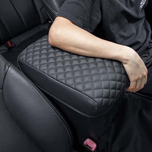 JKCOVER Center Console Armrest Cover Compatible with Toyota 4Runner 2010-2020 2021 2022 2023 Truck Accessories Premium PU Leather Cushion Protector (Black)