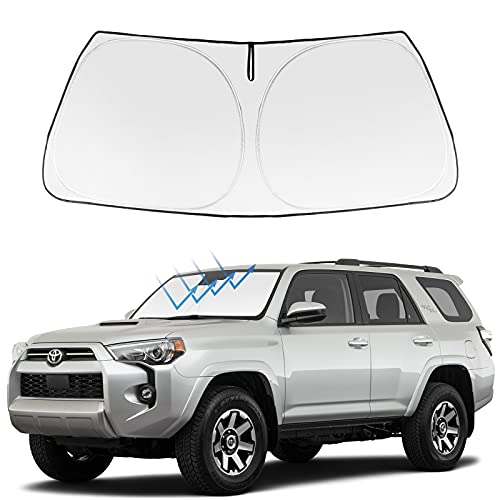 Front Windshield Sun Shade Foldable Sunshade Protector Custom Fit 2023-2010 4Runner 4-Runner SUV, SR5 Trail Limited Accessories 2023 Upgrade