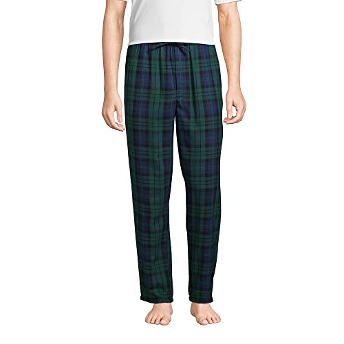 Lands' End Mens Flannel Pajama Pants Evergreen Blackwatch Plaid Regular Large