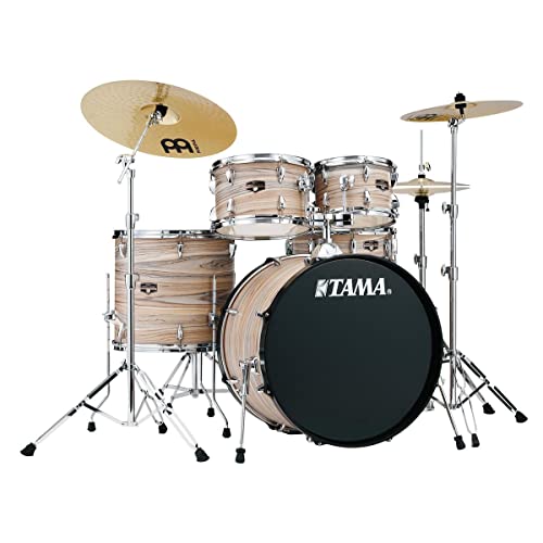 Tama Imperialstar 5-Piece Drum Kit with Meinl HCS Cymbals (Natural Zebrawood)