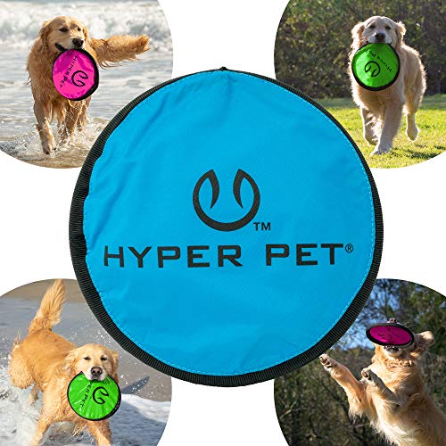 Hyper Pet Flippy Flopper Dog Frisbee Interactive Dog Toys [Flying Disc Dog Fetch Toy  Floats in Water & Safe on Teeth] (Colors Will Vary), Multicolor, 9"