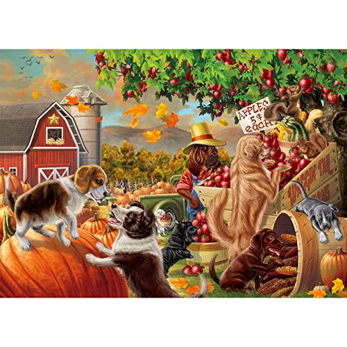 HUADADA Jigsaw Puzzles 1000 Pieces for Adults, Farm Puzzles for Adults 1000 Pieces Unique Shape Pieces Funny Dog Puzzle (27.56" x 19.69")