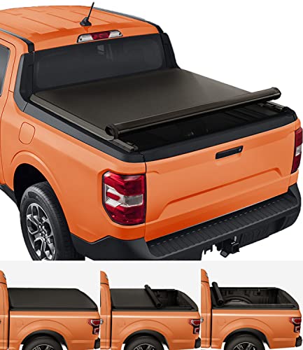 TIPTOP Soft Roll-Up Tonneau Cover Truck Bed for 2022-2024 Ford Maverick 4.5ft Bed (54.4") | TP1 |.