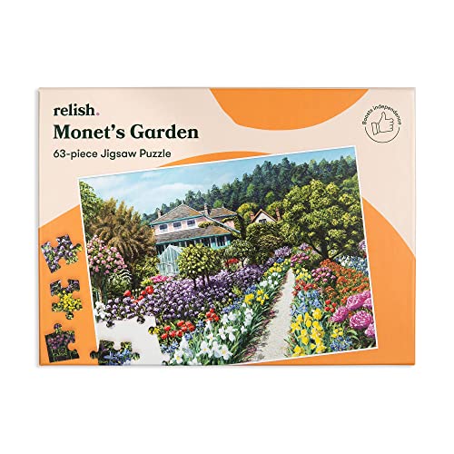 Relish Dementia Puzzles for Adults, 63 Piece Monet's Garden Jigsaw Puzzle, Dementia Activities for Seniors