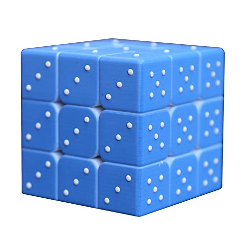 Speed Cube 3x3x3 3D Relief Effect Braille Magic Cube Puzzle,IQ Games Puzzles Special for Blind, 5.6cm