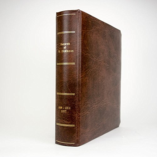 Portfolio Binder with Three Rings from Blumberg (Custom Gold Lettered on Spine, Brown Ex-Libris Self-Enclosed Binder)