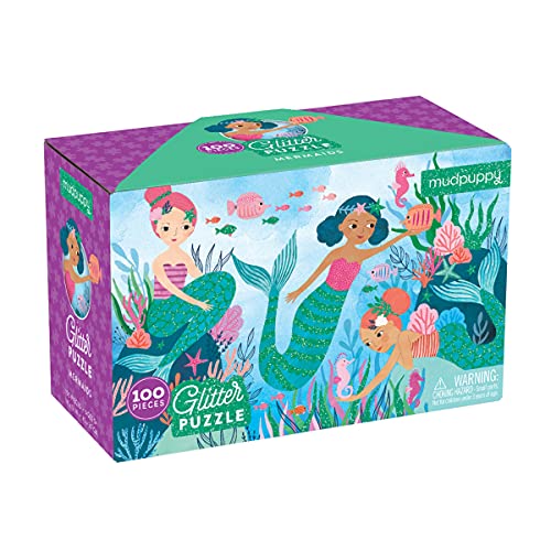 Mudpuppy Mermaids Glitter Puzzle, Multicolor