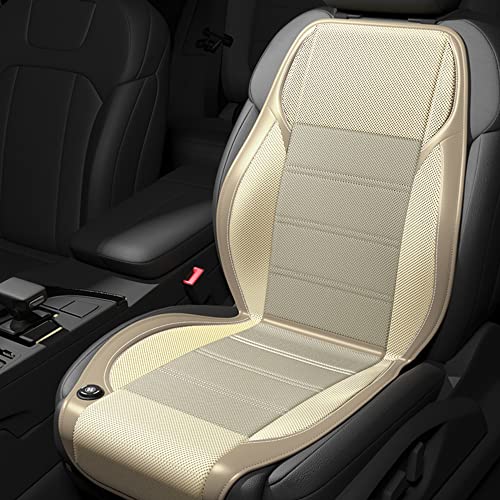 Cooling Car Seat Cushion-Light and breathable-12 Fans & 3 Adjustable Temperature 12V System- 15s Cool Down Fast for Summer Driving- Breathable Seat Cover with Air Conditioning System (Apricot)