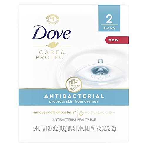 Dove Beauty Bar For All Skin Types Antibacterial Protects from Skin Dryness 3.75 oz 2 Bars