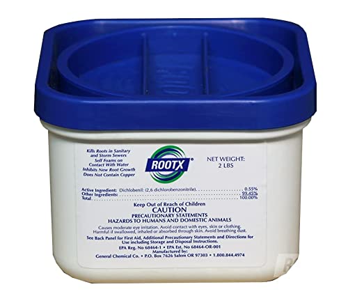 RootX - 2 LB. JAR (No Funnel/Applicator) Foaming root control for sewer lines and septic systems