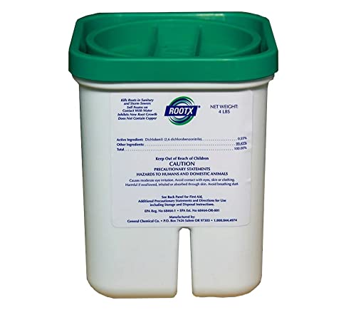 RootX - 4 LB. JAR (No Funnel/Applicator) Foaming root control for sewer lines and septic systems