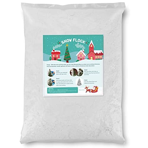 TIME4DEALS Instant Snow Powder 32 Ounces Fake Artificial Snow Flock Magic Snow Decorations Fake Snow for Crafts Xmas Tree Christmas Village Snow Globes Winter Displays Decor Indoor
