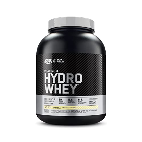 Optimum Nutrition Platinum Hydrowhey Protein Powder, 100% Hydrolyzed Whey Isolate Powder, Flavor: Velocity Vanilla, 3.5 Pounds (Packaging May Vary)