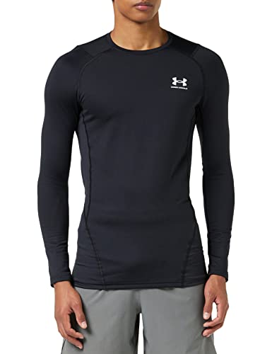 Under Armour mens ColdGear Armour Fitted Crew , Black (001)/White , X-Large