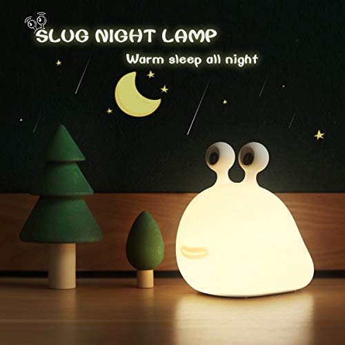 MUID Original Authentic Slug Night Light, Nursery Squishy Lamp, Silicone Night Light for Breastfeeding, Cute Animal Bedside Lamp for Baby Kids Teens, Soft Nightlight with Touch Sensor for Bedroom