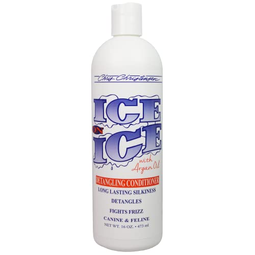 Chris Christensen Ice on Ice Detangling Dog Conditioner, Groom Like a Professional, Dematts, Moisturizes, Creates Long Lasting Silkiness, All Coat Types, Made in USA, 16oz