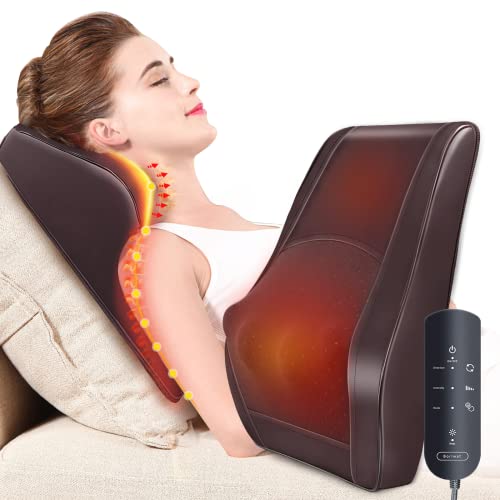 Back Massager Neck Massager with Heat, 3D Kneading Massage Pillow for Pain Relief, Massagers for Neck and Back, Shoulder, Leg, Gifts for Men Women Mom Dad, Stress Relax at Home Office and Car