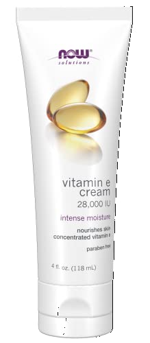 NOW Solutions, Vitamin E Cream 28,000 IU, Intense Moisture, Concentrated Vitamin E, 4-Ounce