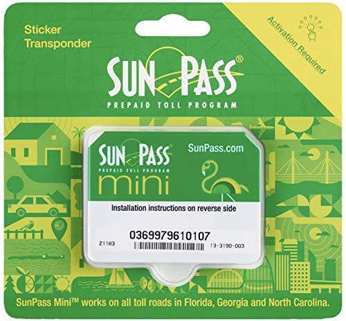 Transponder Direct SunPass Mini Sticker for Florida Toll, w/Registration Holder - New Version