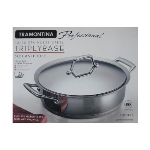 Tramontina Professional Series Stainless Steel Tri-ply Base 5 Qt Casserole