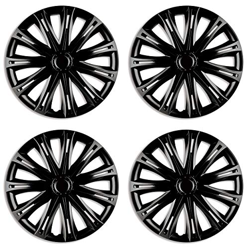 Versaco Spark Black 16 Inch Wheel Trims, Set of 4, Universal Fit for Most Vehicles