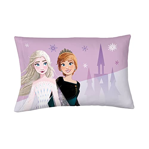 Frozen Elsa & Anna Beauty Silky Satin Standard Pillowcase Cover 20x30 for Hair and Skin, (Official) Disney Product by Franco