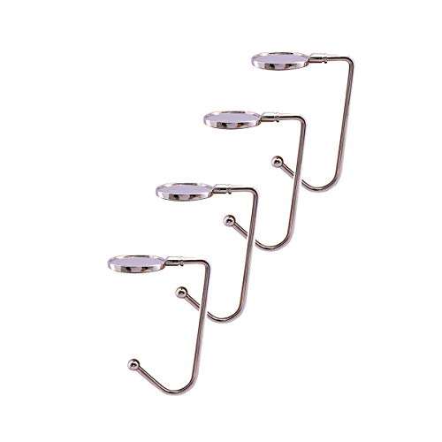 CAMSOON Mantel Hook Holder Fireplace Stocking Hanger for Christmas (Set of 4), Sturdy Metal Non-Slip Purse Hook Hanger for Table Desk Fireplace School Bar and Restaurant