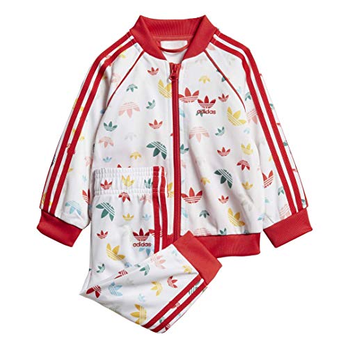 adidas Originals Men's Superstar Track Suit Set, White/Multicolor/Lush Red, 9M