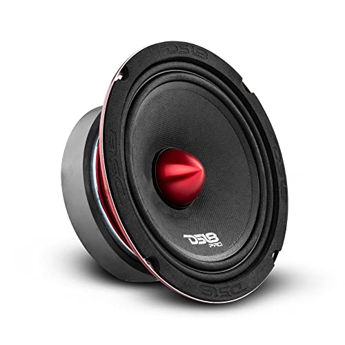 DS18 PRO-X6BM Loudspeaker - 6.5", Midrange, Red Aluminum Bullet, 500W Max, 250W RMS, 8 Ohms - Premium Quality Audio Door Speakers for Car or Truck Stereo Sound System (1 Speaker)