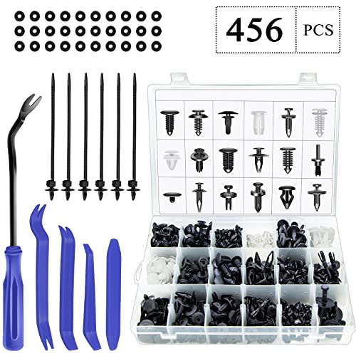 AXELECT 456 Pack Trim Removal Tool, Car Panel Door Audio Trim Tool Kit, Auto Clip Fastener Remover Pry Tools Set, Push Pins Clip Removal Tool Set