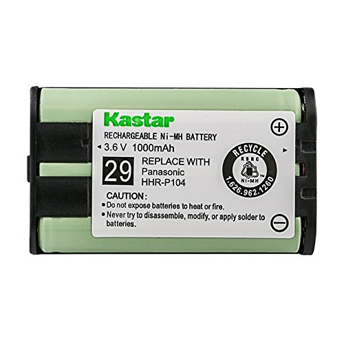 Kastar HHR-P104 Battery, Type 29, NI-MH Rechargeable Cordless Telephone Battery 3.6V 1000mAh, Replacement for Panasonic HHR-P104, Dantona, Energizer, GE (Detail Models in The Description)