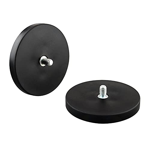 ULIBERMAGNET 60lb Magnetic Tripod Head Base with D1/4-20 Male Thread, Soft Rubber, 2Pack Magnetic Mounting for Action Camera, Gopro and Security Camera